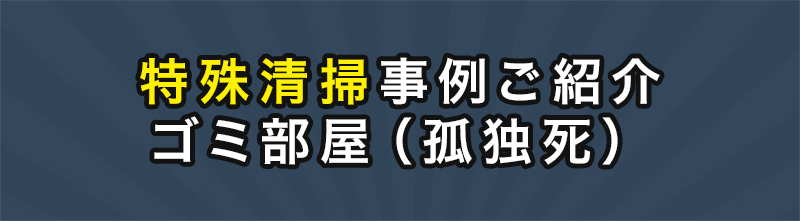 特殊清掃の事例ご紹介。ゴミ部屋（孤独死）