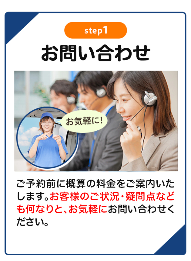 STEP１：お問い合わせ